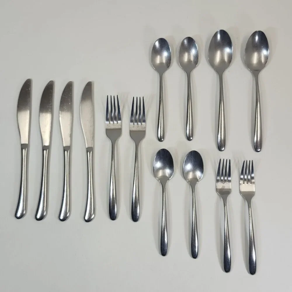 Hampton Silversmiths Slope Stainless Flatware 14 Piece Set 2 Place Settings etc